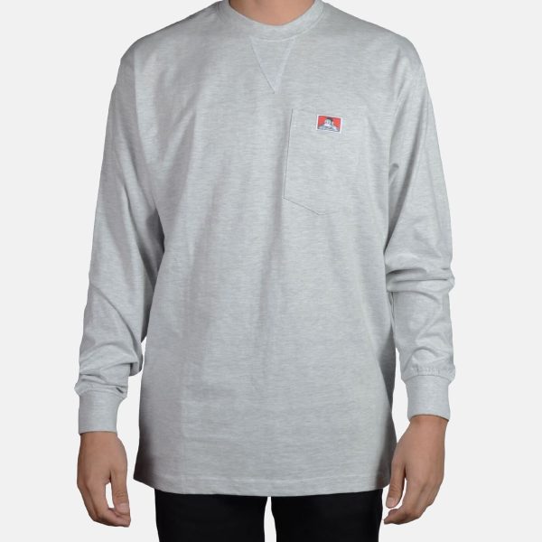 Heavy Duty Long Sleeve Pocket T-Shirt - Ash Grey